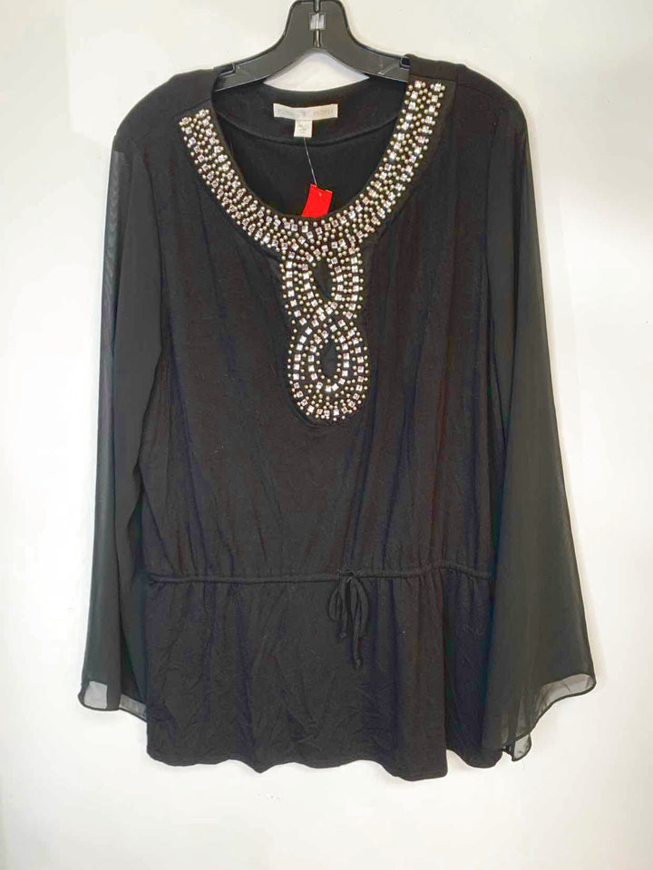 Boston Proper Women Size XL Black long sleeve top