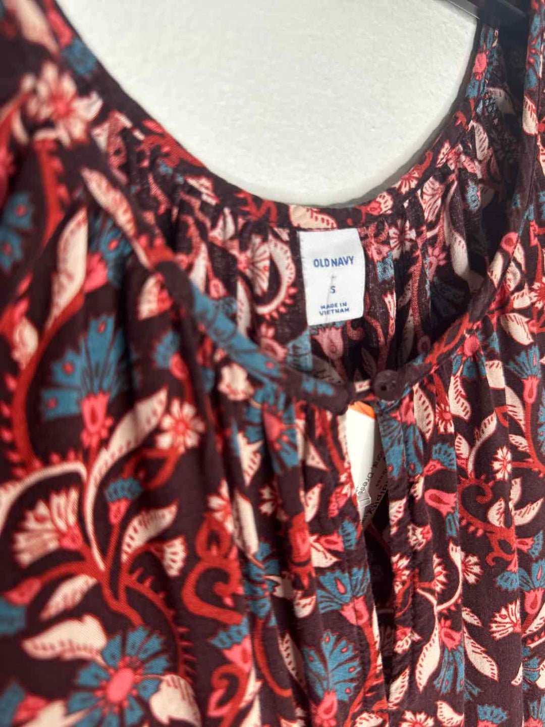 Old Navy Size S Red Floral long sleeve dress