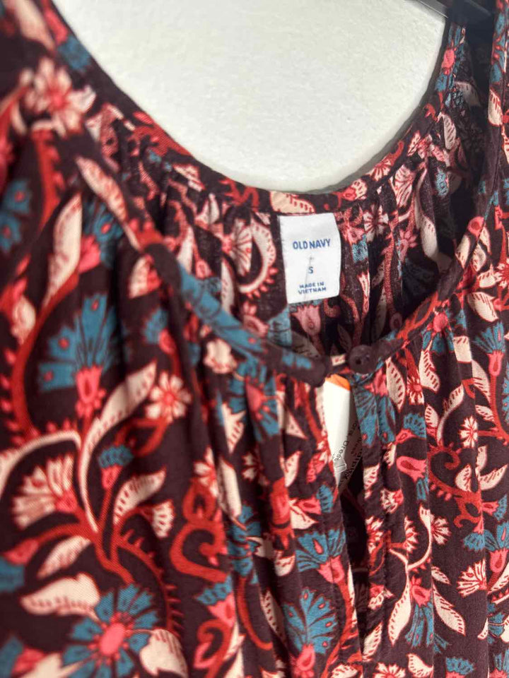 Old Navy Size S Red Floral long sleeve dress