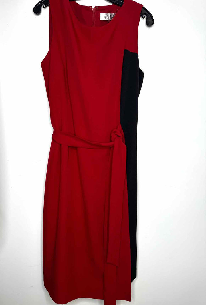 Women Size 14 Kasper Red sleeveless dress