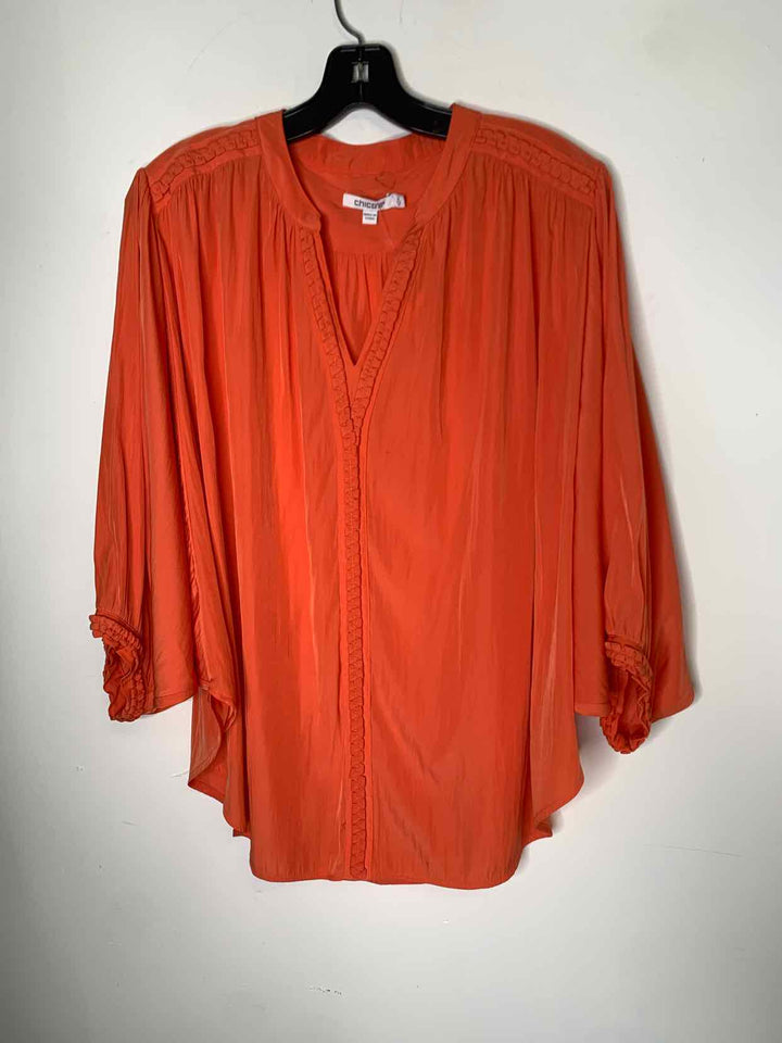 Chicos Women Size 2 Orange long sleeve top