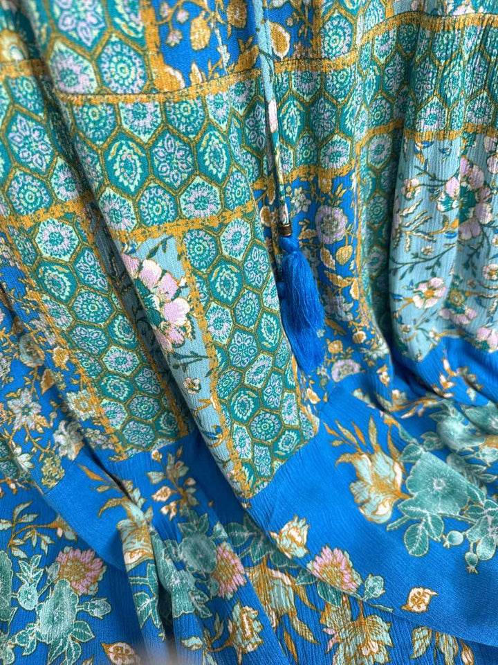 Knox Rose Size XL Teal Floral maxi sleeveless