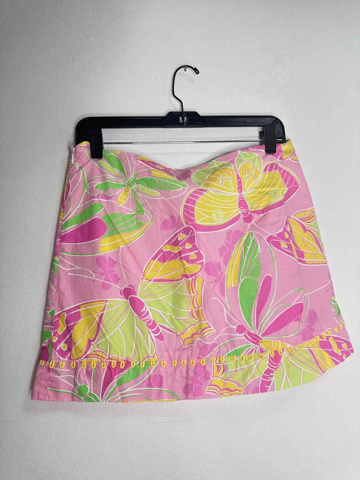 Lilly Pulitzer Size 8 Pink Embroidered mini skirt