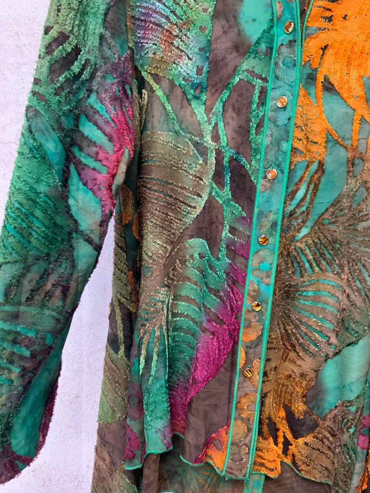Paris Hues Women Size L Green long sleeve top