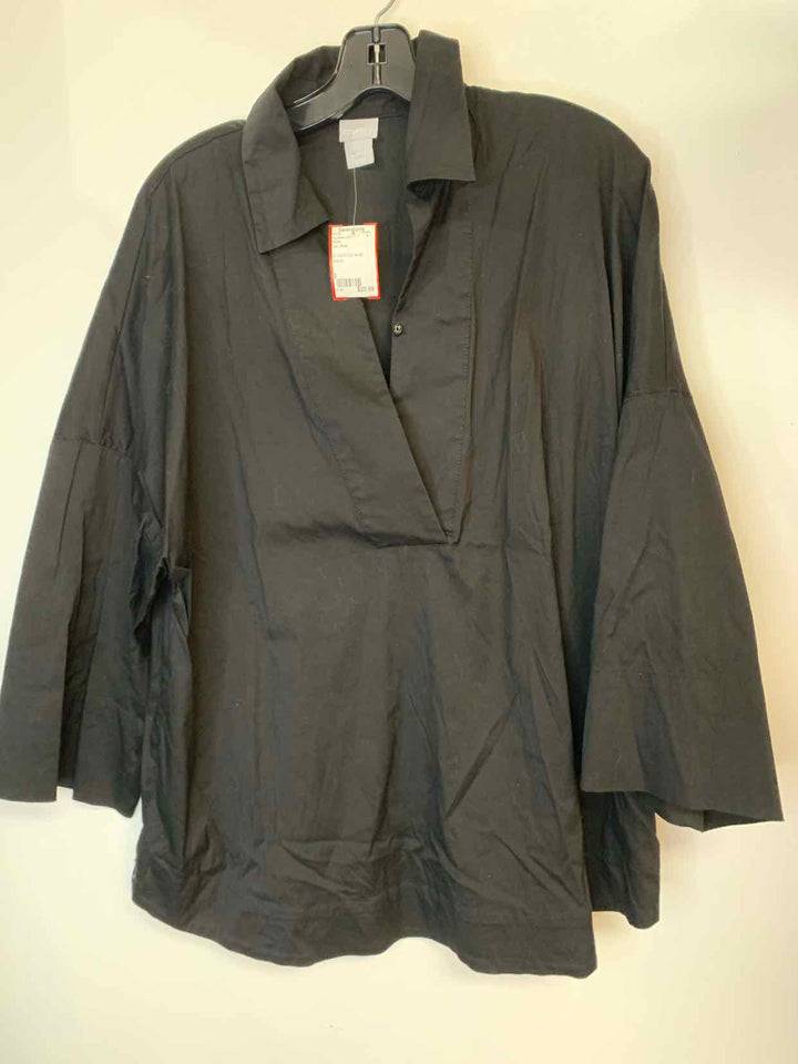 Chicos Women Size 3 Black long sleeve top