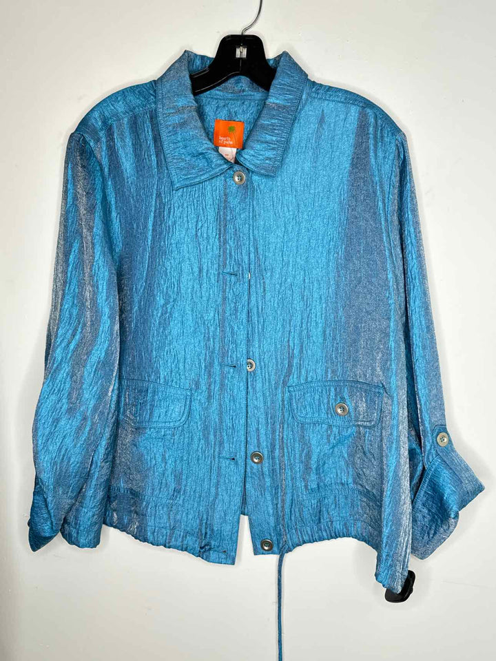 Hearts Of Palm Blue Women Size 18 jacket