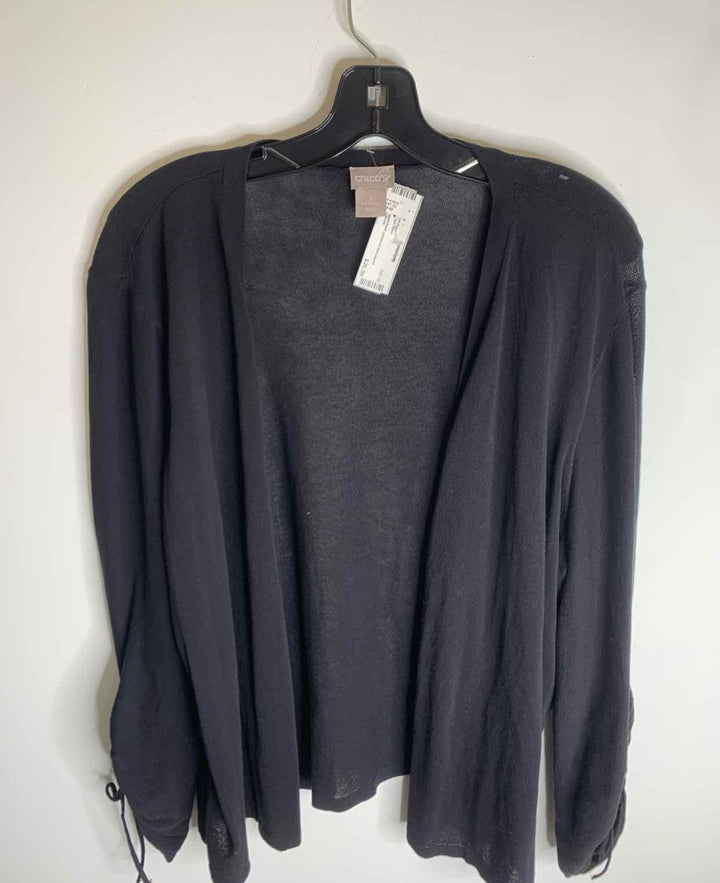 Chicos Women Size 3 Black cardigan