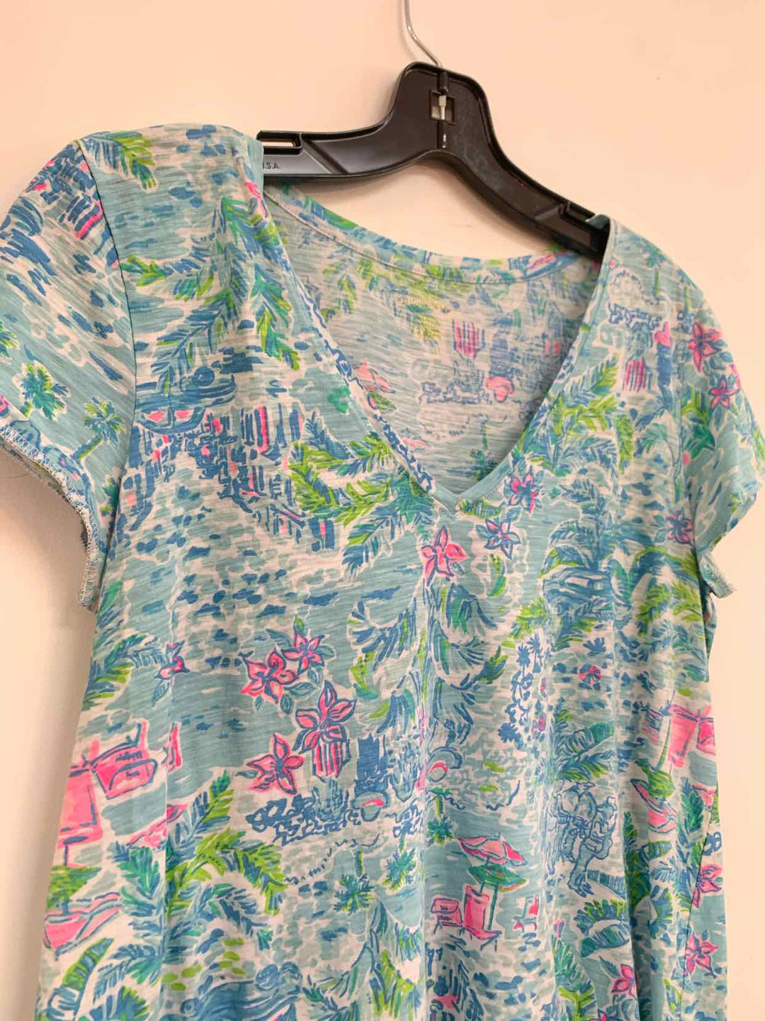 Lilly Pulitzer Women Size M Blue short sleeve top