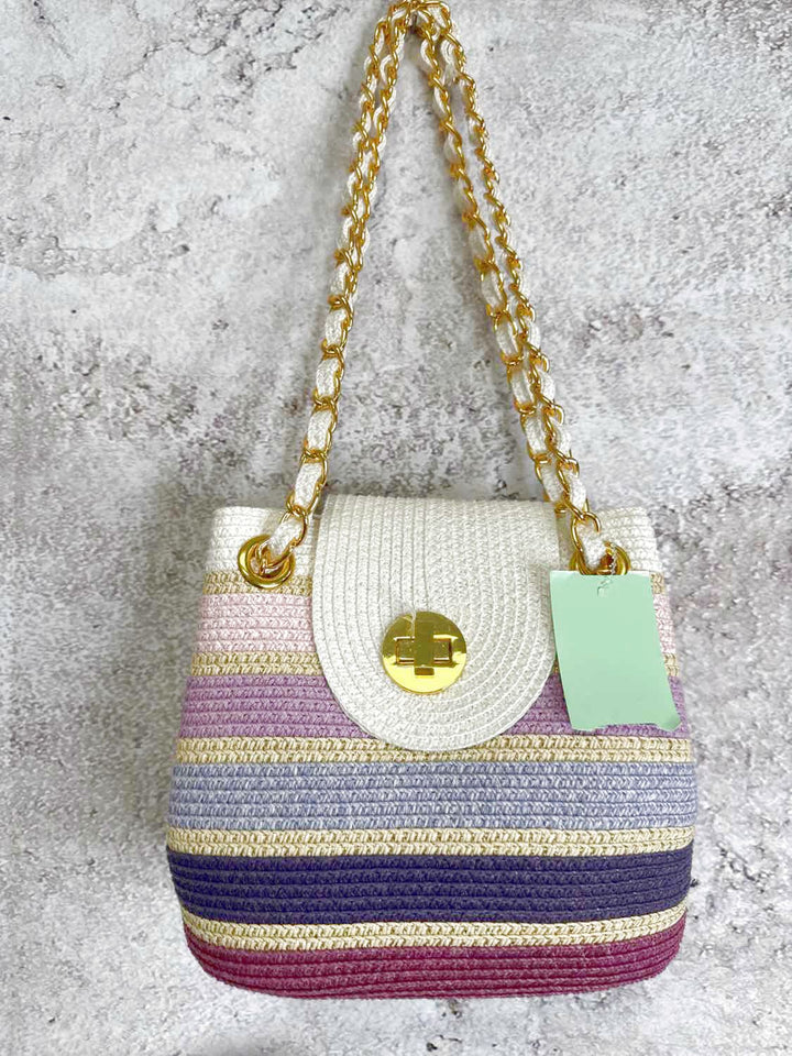 Striped shoulder bag