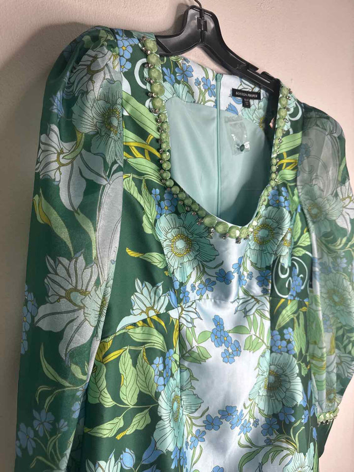 Boston Proper Size 12 Green formal dress