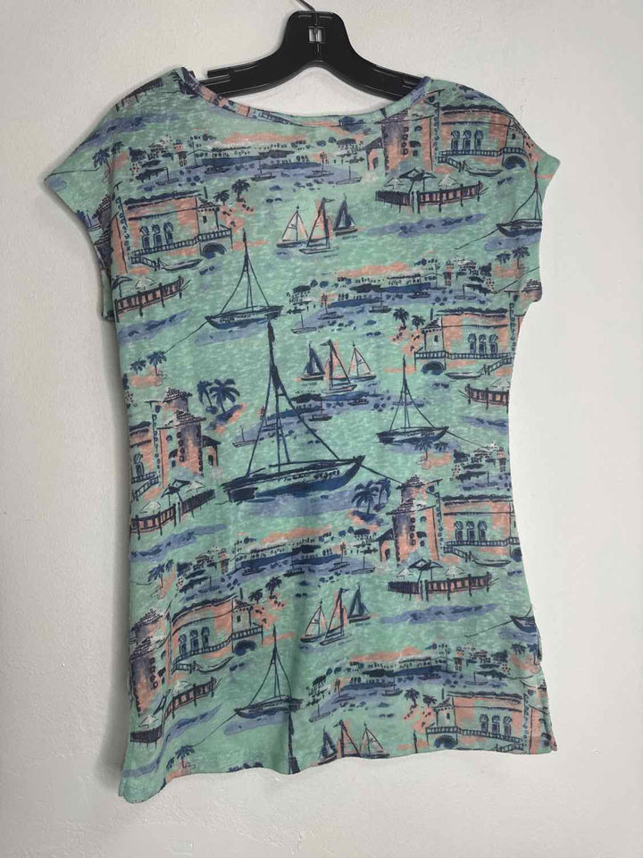 Coral Bay Size S Teal City Scene sleeveless