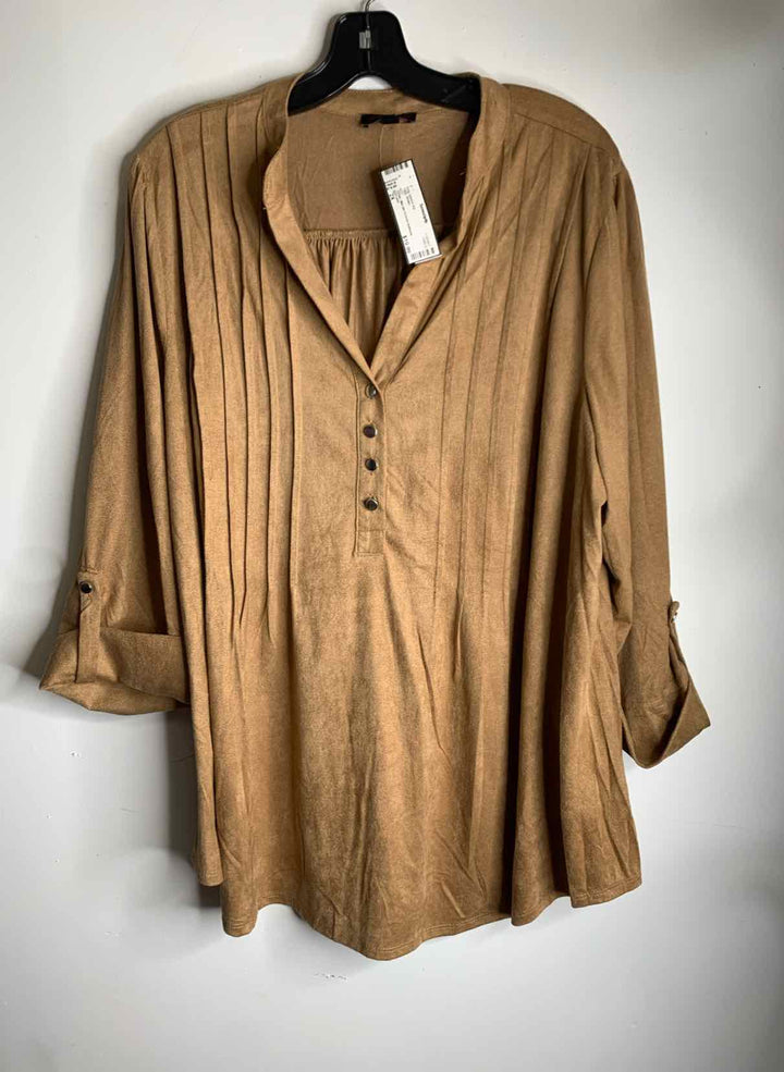 Cocomo Women Size 2X Brown long sleeve top