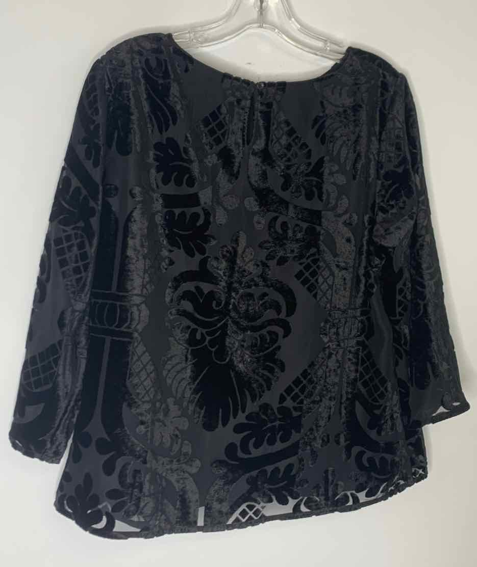 Talbots Women Size PL Black long sleeve top