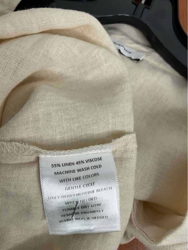 Calligraphie Size L Beige Button Down long sleeve top