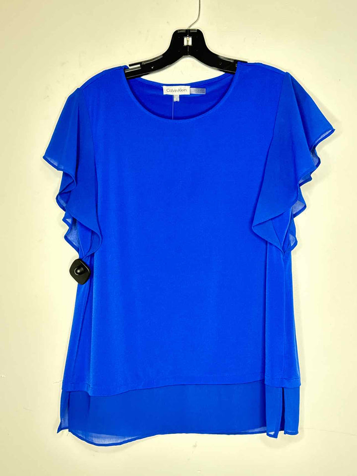 Calvin Klein Women Size S Blue short sleeve top