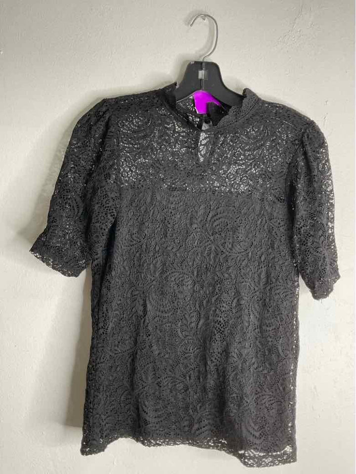 Adiva Size XS Black Laced/Tied short sleeve top