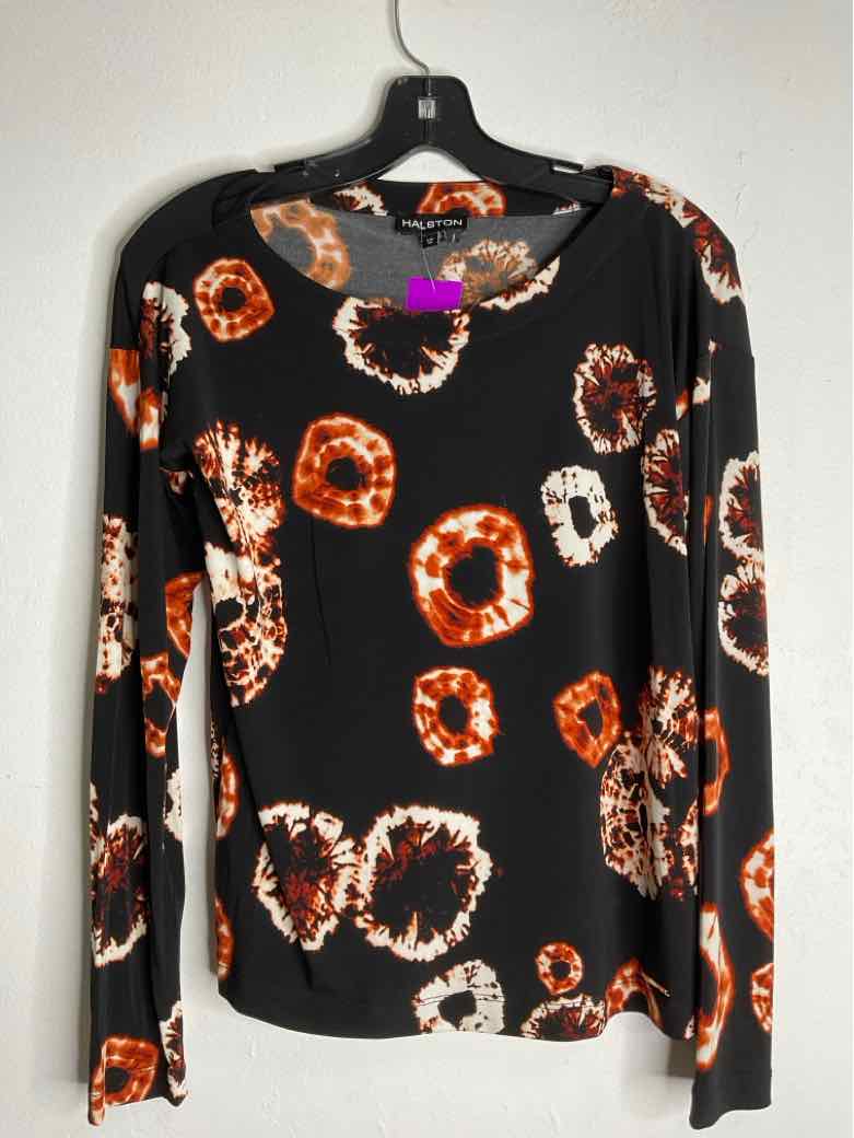 Halston Size PS Black Scoop Neck long sleeve top