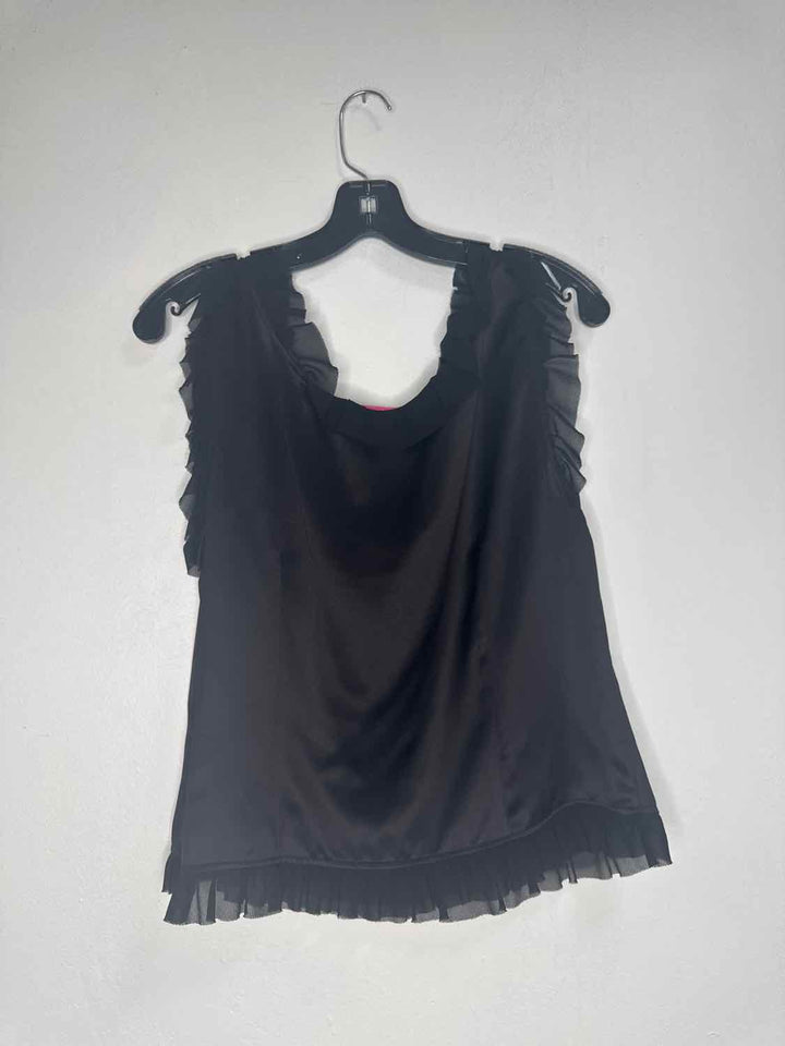 Emanuel Ungano Size M Black Ruffle short sleeve top