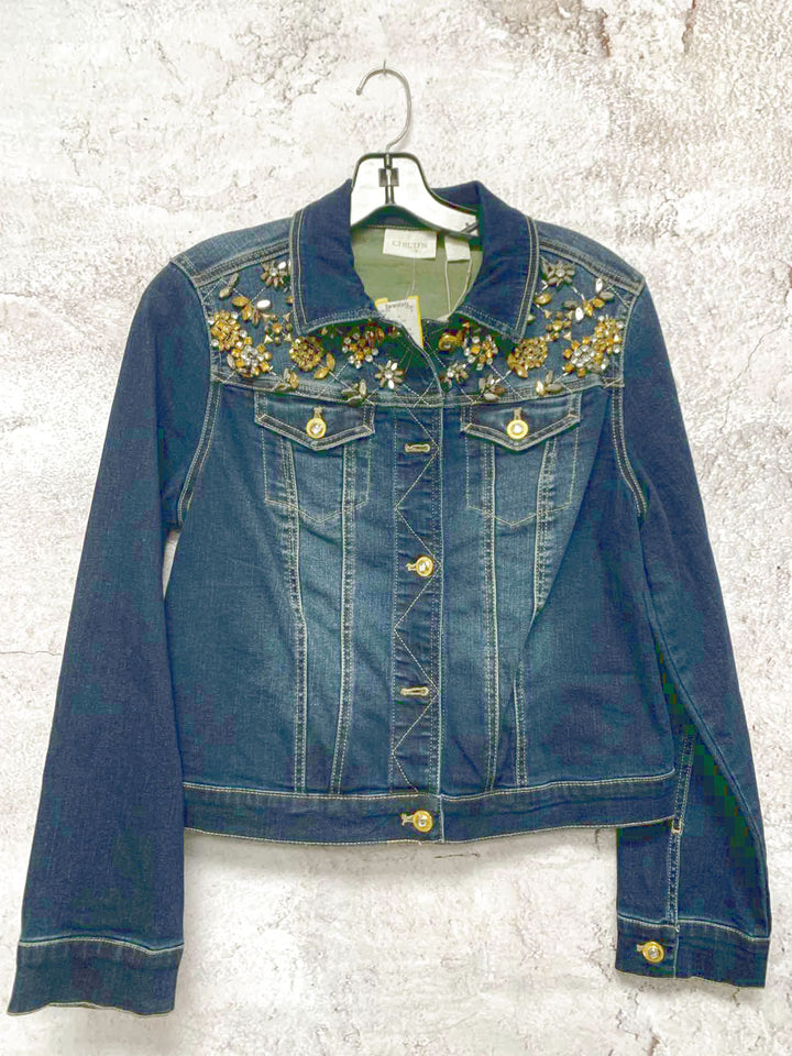 Chicos Size 0 Denim NWT Gold Hardware jacket