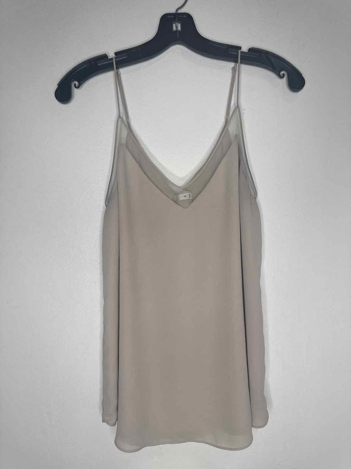 Babaton Size XS Beige V-neck Solid spaghetti strap