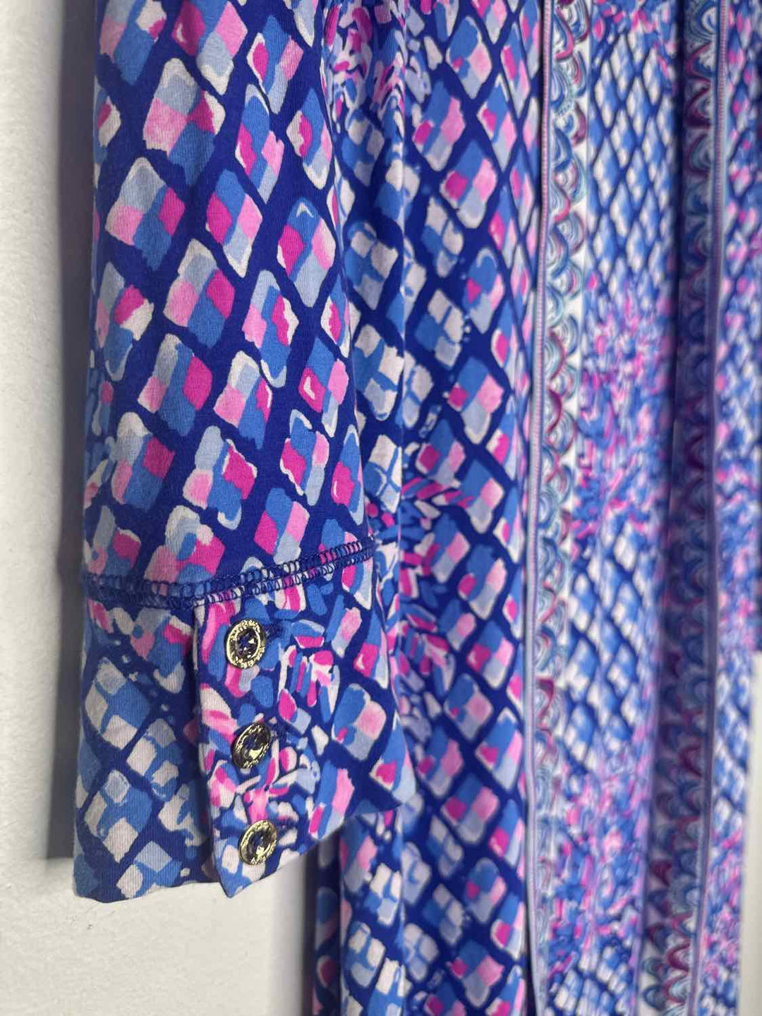 Lilly Pulitzer Size S Blue Pink long sleeve dress