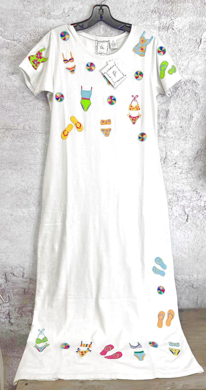 Michael Simon Size S White NWT Embroidered short sleeve