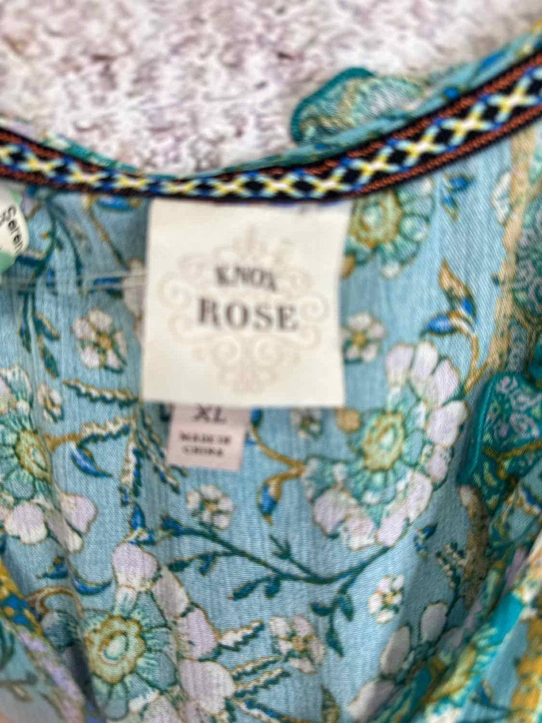 Knox Rose Size XL Teal Floral maxi sleeveless