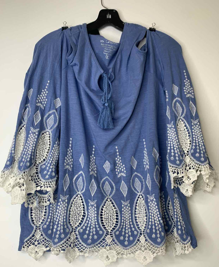 Chicos Women Size 3 Blue long sleeve top