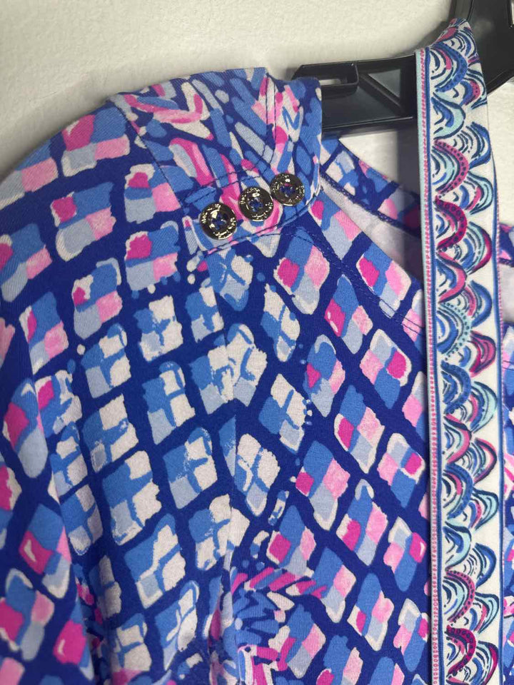 Lilly Pulitzer Size S Blue Pink long sleeve dress
