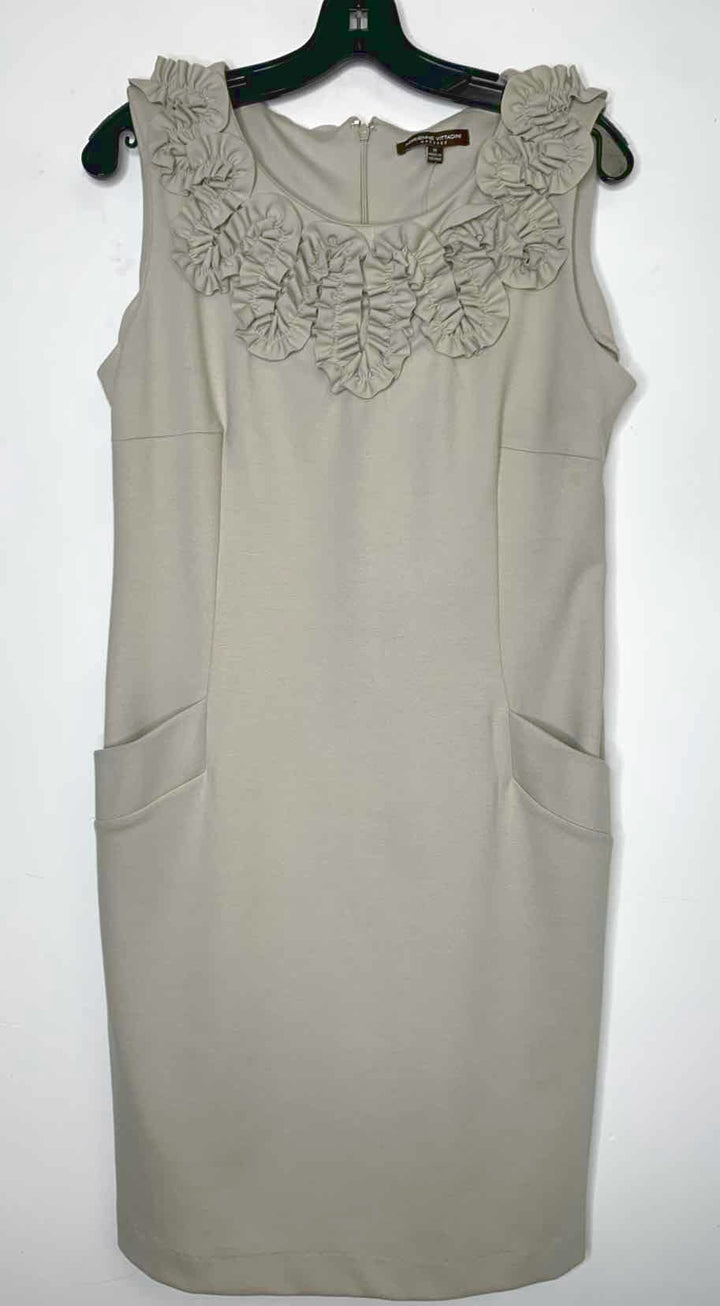 Women Size 12 Adrienne Vittadini Beige sleeveless dress