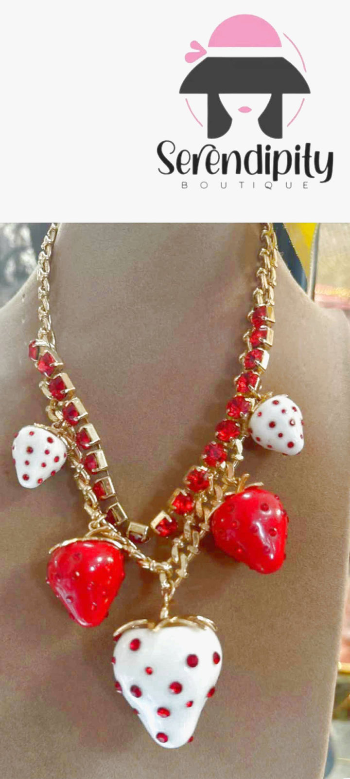 Betsey Johnson Size Large Red Necklace Set Earrings