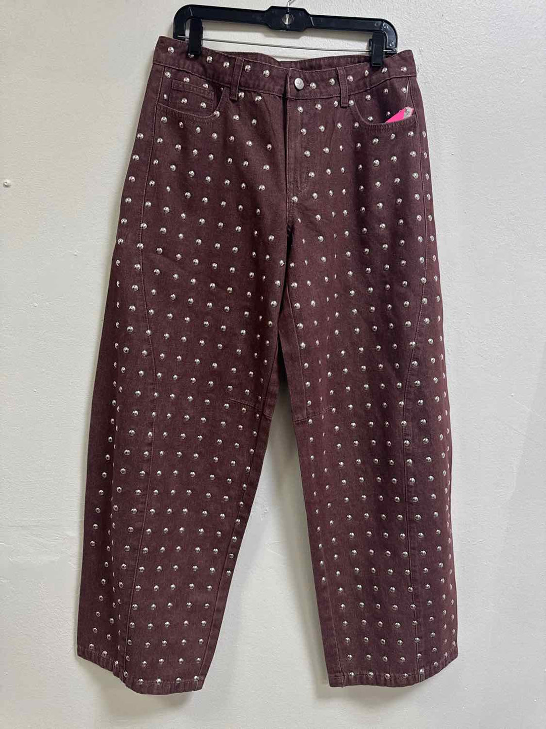 K/ZN Size 30 Burgundy NWT Silver Hardware Jeans
