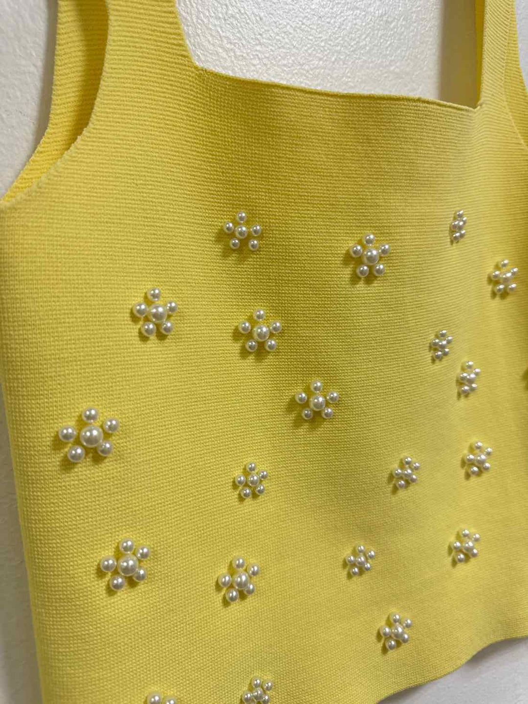 Zara Size S Yellow Beaded tank top