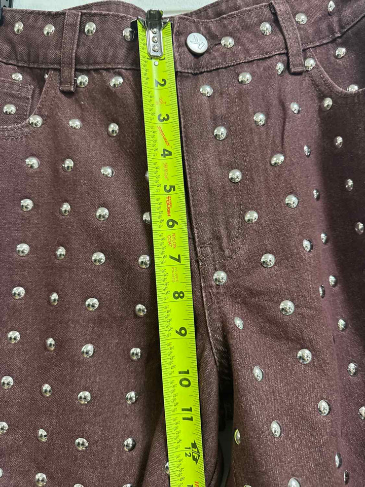 K/ZN Size 30 Burgundy NWT Silver Hardware Jeans