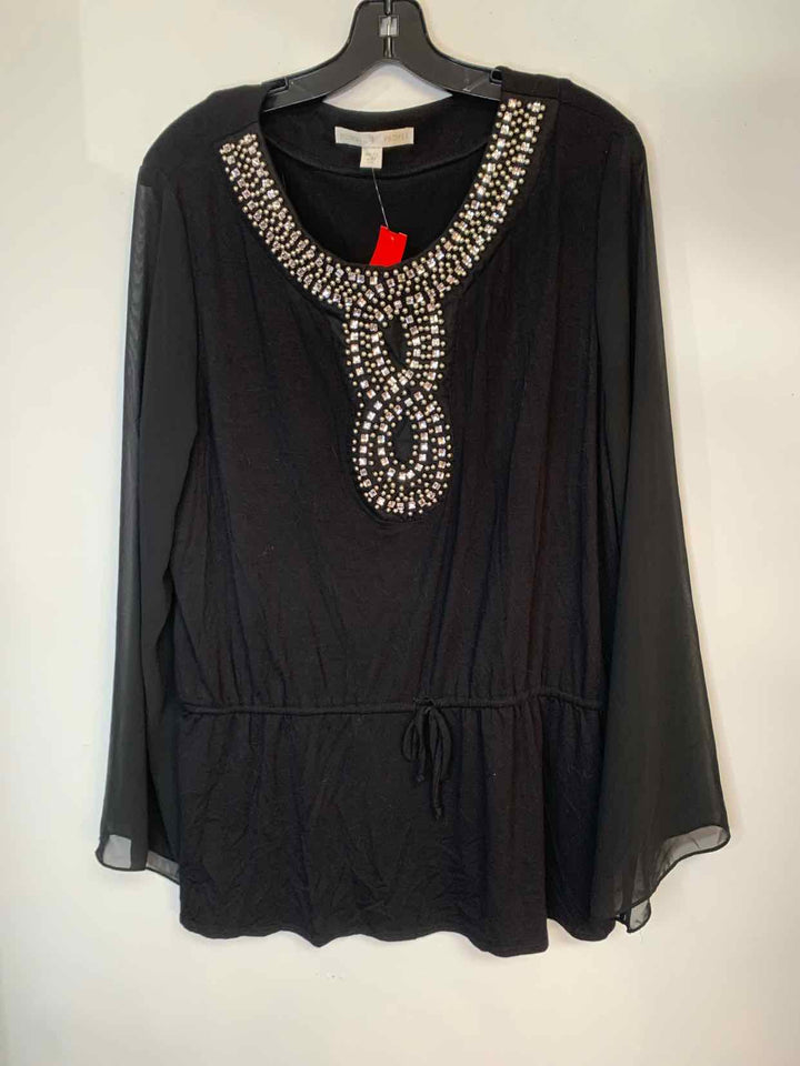 Boston Proper Women Size XL Black long sleeve top