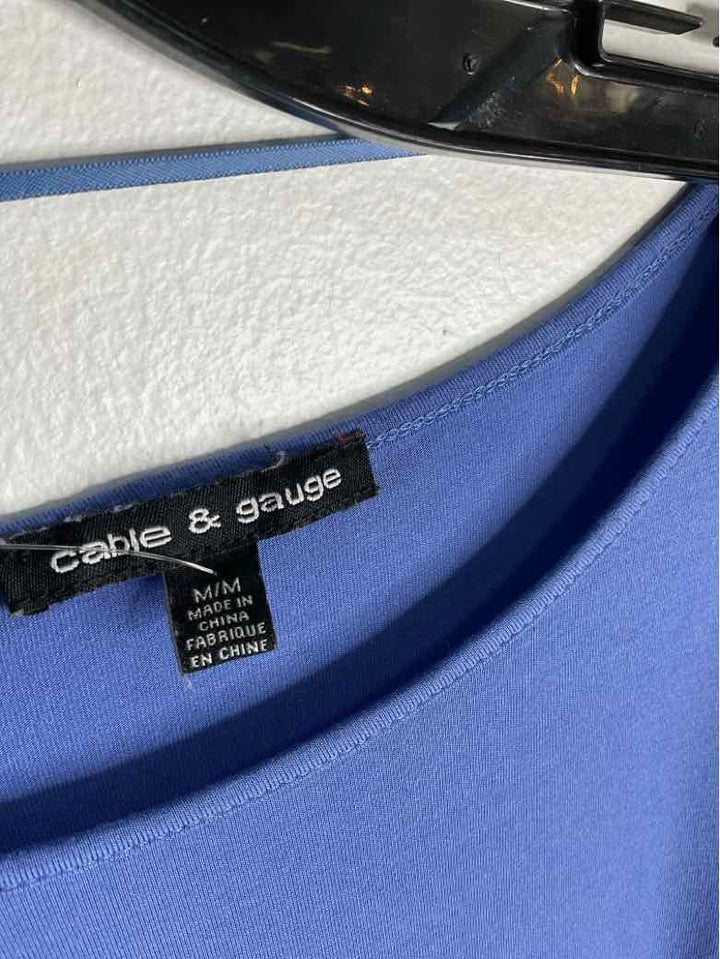 Cable & Gauge Size M Blue Scoop Neck long sleeve top