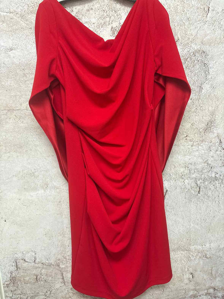 Women Size 14 Betsy Adam Red sleeveless dress