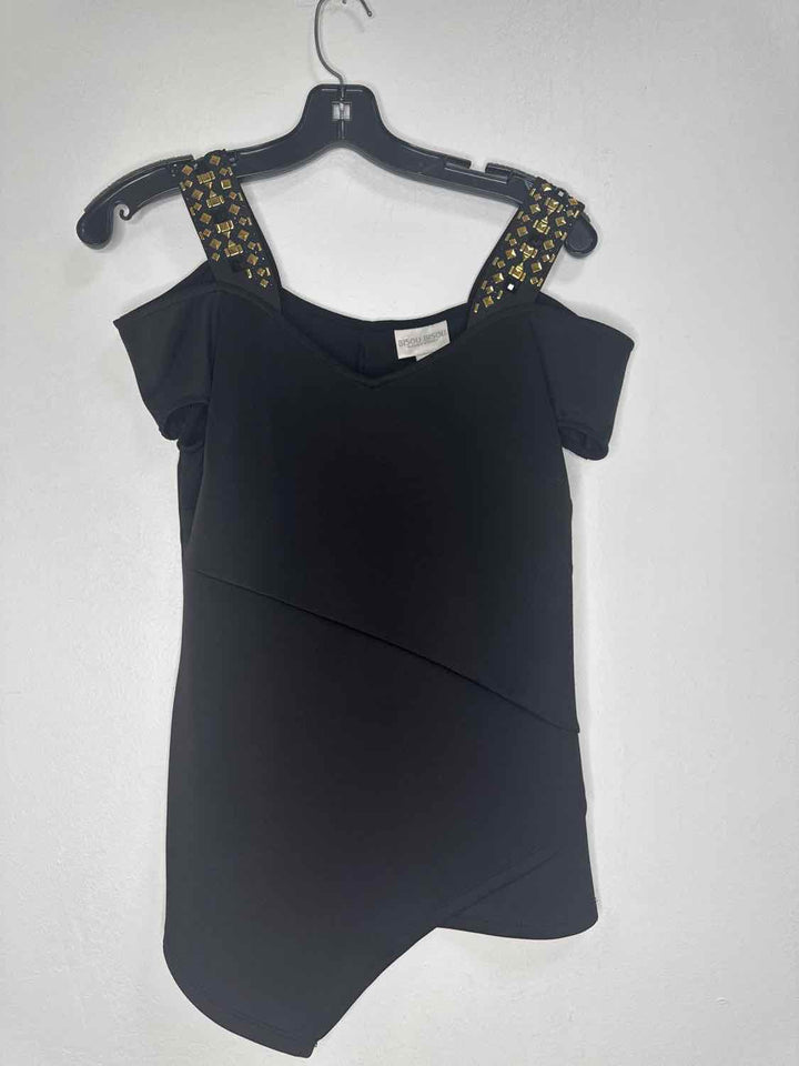 Bisou Biou Size S Black Jeweled short sleeve top