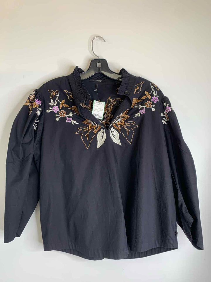 Women Size L Black long sleeve top