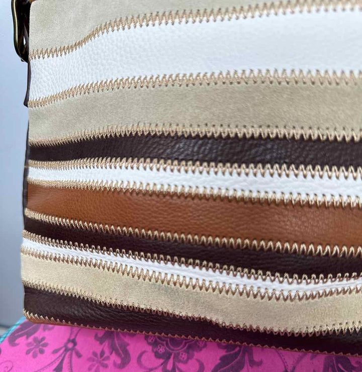 Fossil striped shoulder bag