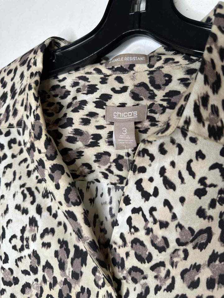 Chicos Women Size 3 Animal Print long sleeve top