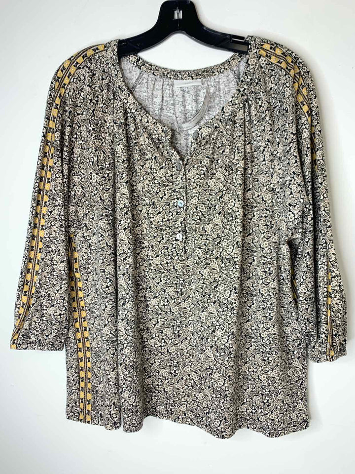 J Jill Women Size XL Black long sleeve top