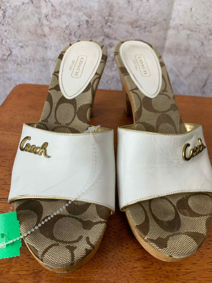 Coach White W Shoe Size 9 high heel