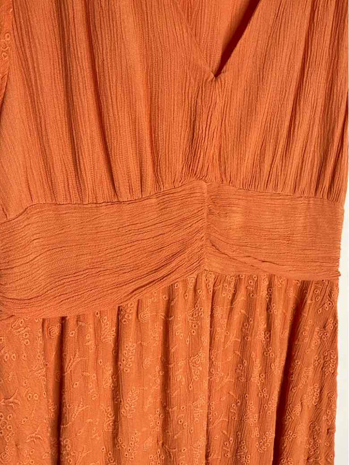 Jessica Simpson Size L Orange Solid short sleeve