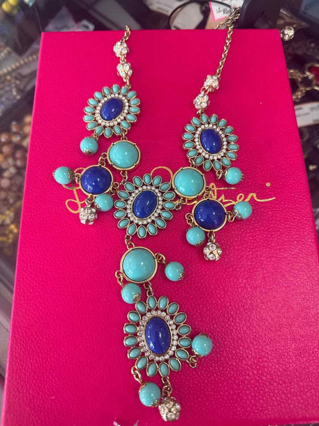 Lilly Pulitzer Size L/XL Teal Necklace