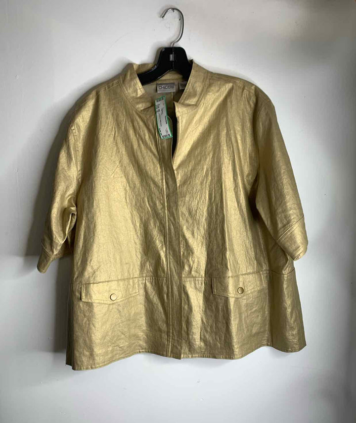 Chicos Women Size 3 gold cardigan