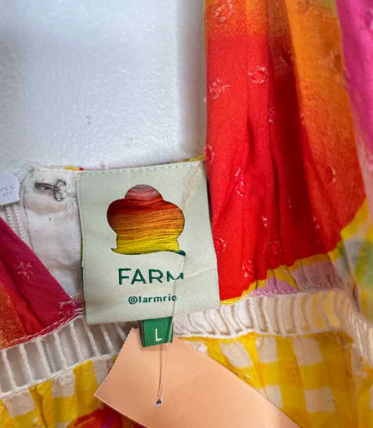 Farm Rio Size L Multi-Color Tassel spaghetti strap dress