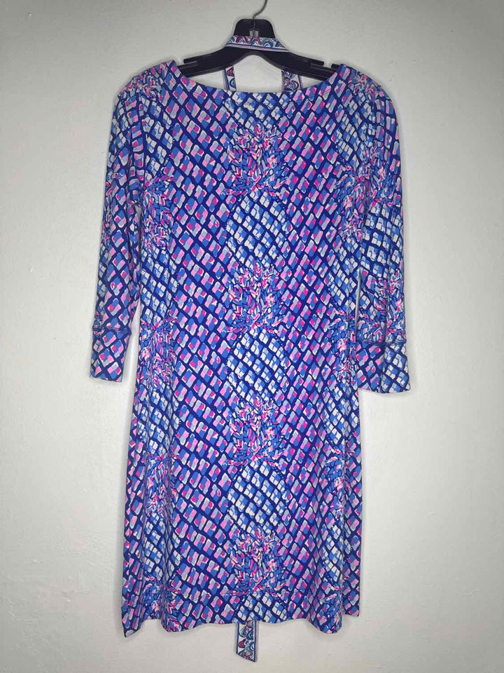 Lilly Pulitzer Size S Blue Pink long sleeve dress