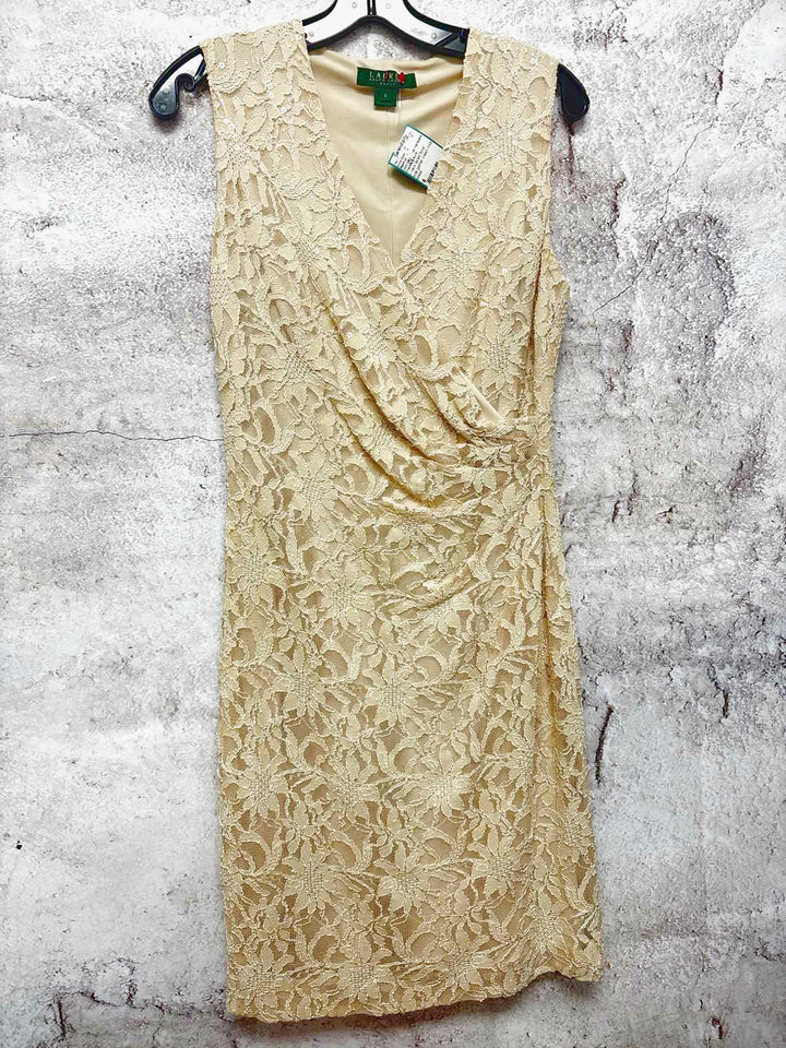 Ralph Lauren Size 6 Gold Silver Hardware formal dress