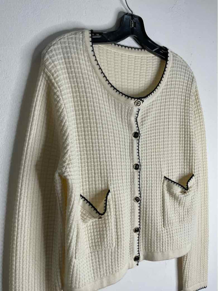 YESA Cream Button Down cardigan